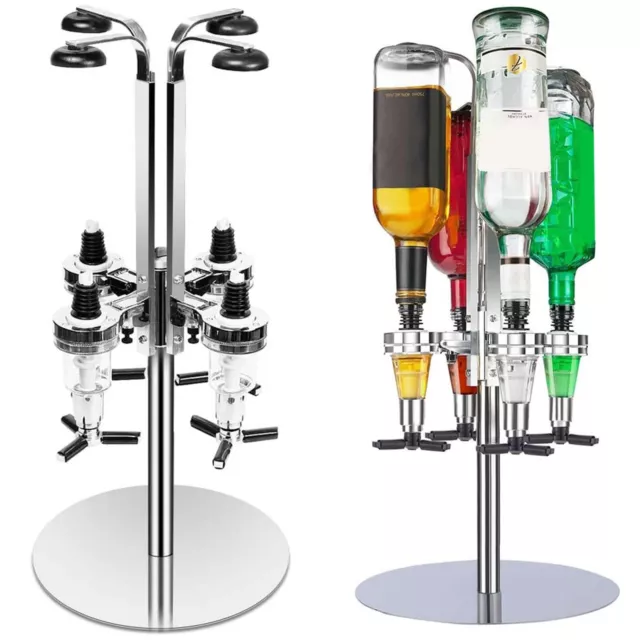 Wall Mounted & Rotary Stand Drink Optic Dispenser Party 4 Bottle Bar Butler