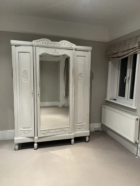 beautiful antique french mirrored armoire  wardrobe