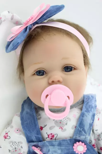 silicone vinyl reborn baby dolls lifelike 22in. newborn handmade doll child gift