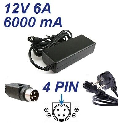 Cargador Corriente 12V 6A 6000mA 4 PIN 72W LAD6019AB4 LAD6019AB5 Linearity TV Recambio Replacement 
