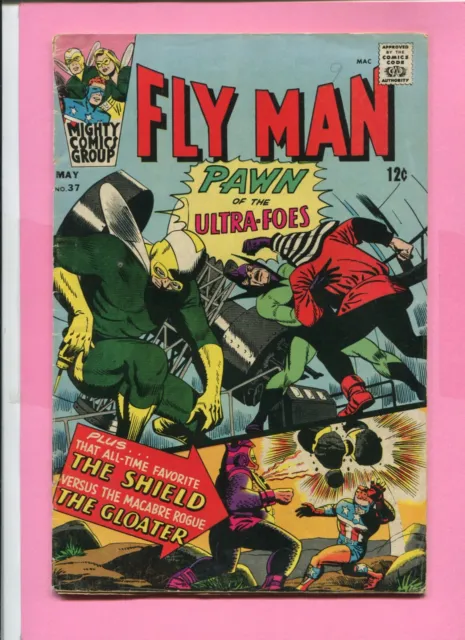 Fly Man # 37 - Shield - Archie Publications - Paul Reinman Art -1966 - Cents