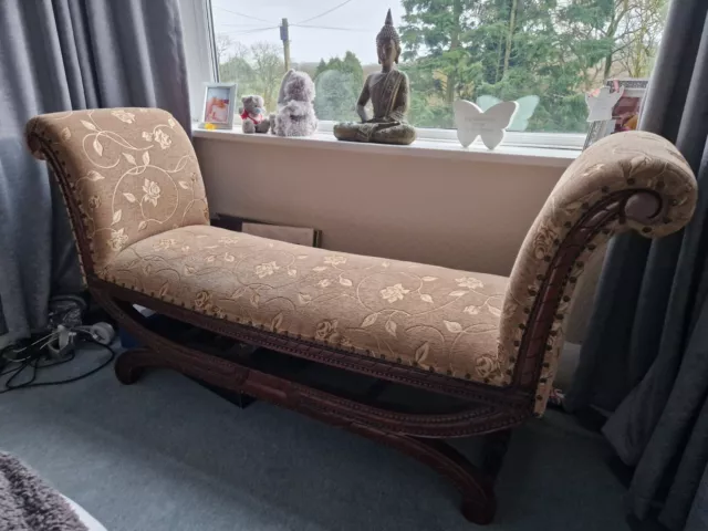 chaise longue antique mahogany wood elegant and beautiful