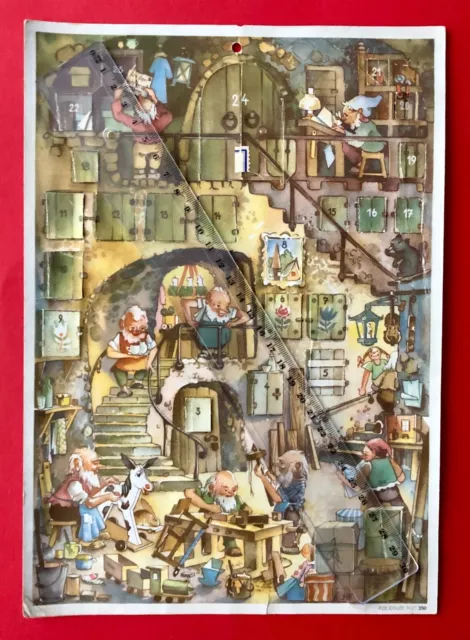 alter Adventskalender Weihnachtskalender 1953 Entwurf F. Baumgarten? RAR( F21042