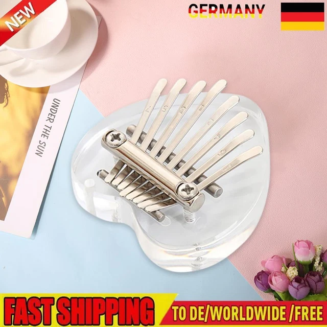 Mini Kalimba Daumenklavier Acryl 8-Ton süßes Fingerklavier Musik Geschenk (Herz)
