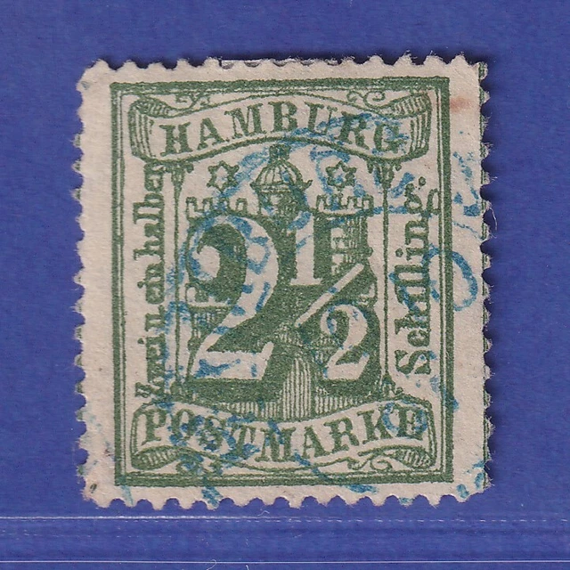 Altdeutschland Hamburg 2 1/2 Schilling Mi.-Nr. 22 a gestempelt gepr. ENGEL BPP