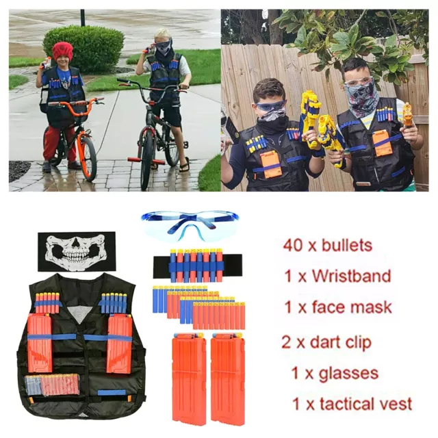 Kids Tactical Vest Suit Kit For Nerf Guns N-Strike Elite Series Outdoor Game 3