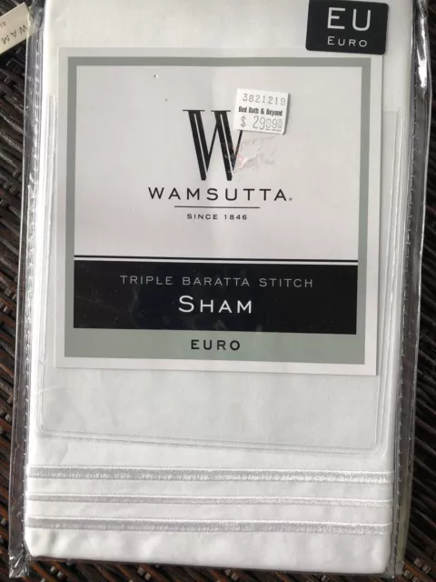 WAMSUTTA Triple Baratta Stitch European Euro Sham 1 Piece 26" x 26" White NEW