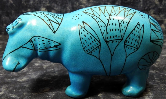 Metropolitan Museum Of Art MMA Blue William The Hippo Pottery Figurine 7 1/2"