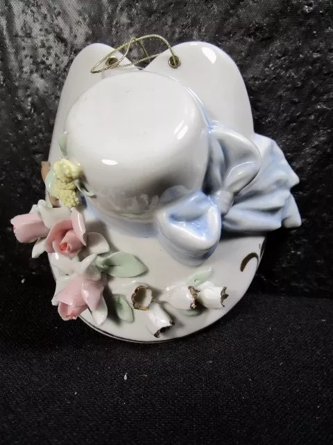 Capodimonte Porcelain Floral Hat Figurine Italy