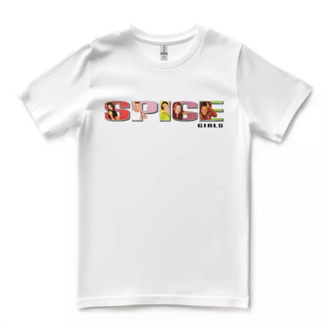 Vintage Spice Girls Logo T-Shirt - Classic White Tee with Iconic Band Emblem