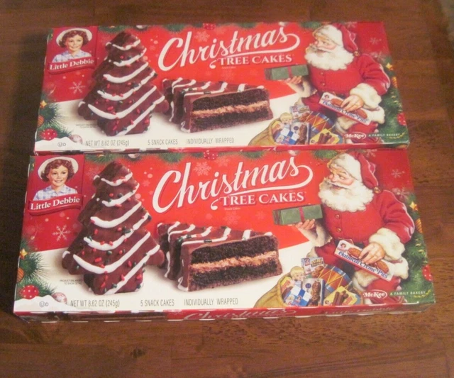 LITTLE DEBBIE JAN 2024 Christmas Tree Snack Cakes 2 Boxes of 5