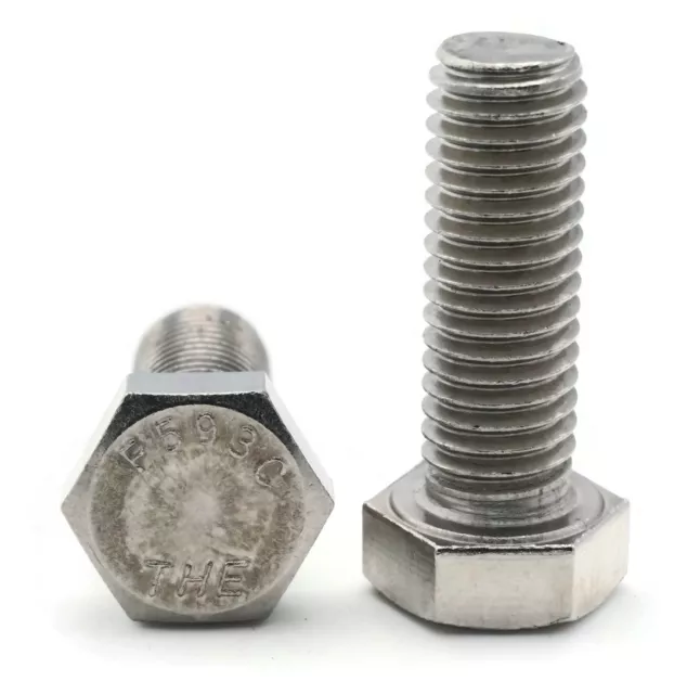 Stainless Steel Hex Cap Screw Bolt Full Thread 1/4-20 x 1/2 250/PCS