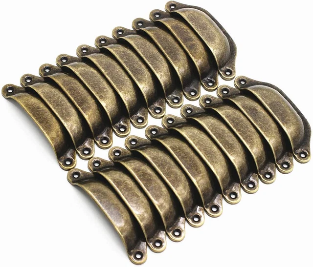 20PCS Antique Bronze Iron Drawer Knobs Pulls Handles - Vintage Kitchen Cabinets