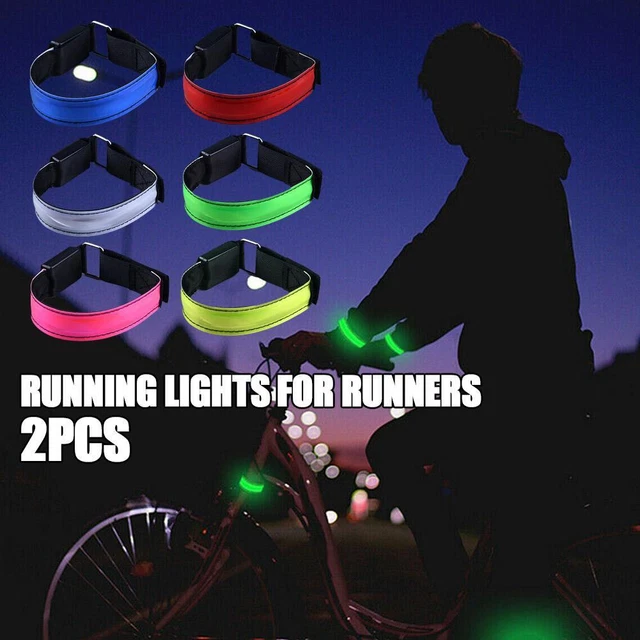2 X RECHARGEABLE LED ArmbandHigh Visibility Led Running Lights for
