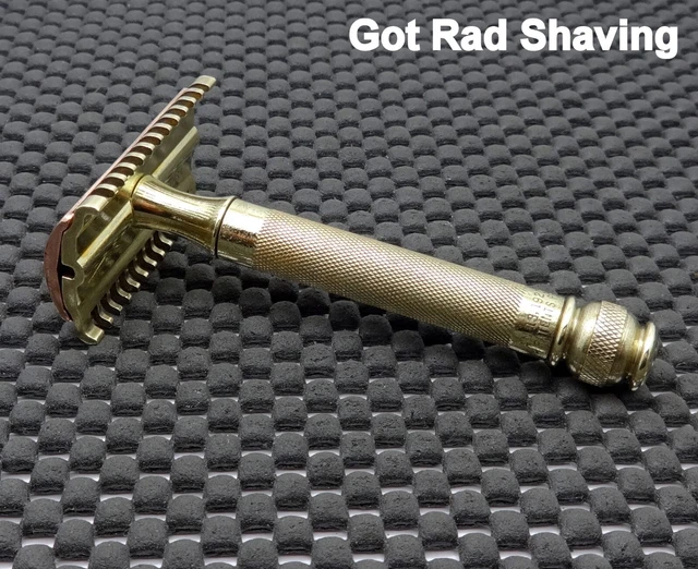 Vintage 1930's Gillette NEW Ball End DE Safety Razor 3 Piece Long Comb