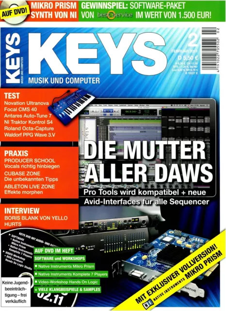 Keys 02 2011 Native Instruments Mikro Prism auf DVD - im Test Novation Ultranova