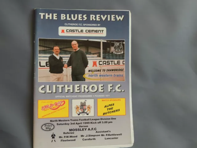 07)  CLITHEROE v MOSSLEY ; 3.4.99