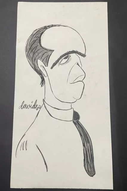 Caricature by Juan David Posada. ¨Oscar Niemeyer¨ 1962. Original signed.