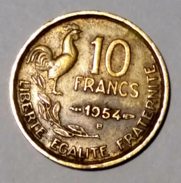 Très Belle Pièce De 10 Francs G. Guiraud 1954 B - Ttb+/Sup- A Saisir