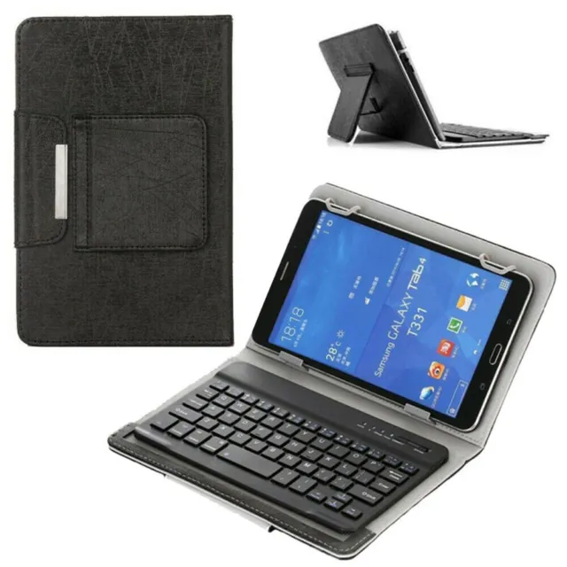 US For 7" 8" 10" 10.1" Tablets Universal Folio Leather Case Keyboard Stand Cover