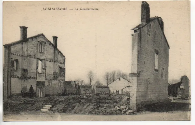 SOMMESOUS - Marne - CPA 51 - la Gendarmerie - bataille de la Marne