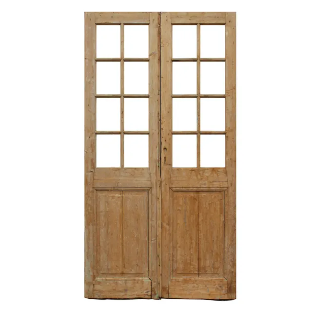 Antique Pair of Reclaimed 48" French Double Doors, Early 1900's, NED2161