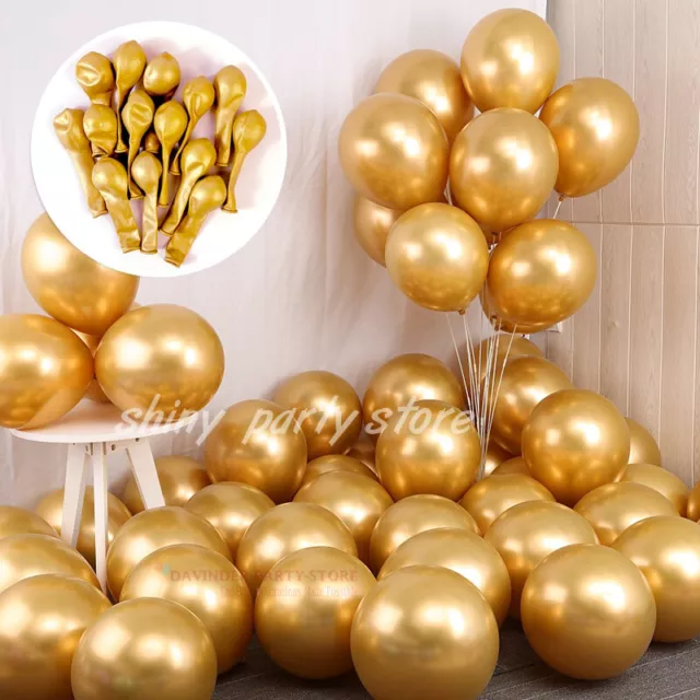 10-50 CHROME BALLOONS METALLIC LATEX PEARL 10" Helium/Air Wedding Birthday Party