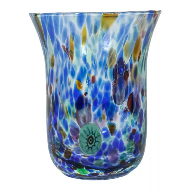 Murano Glas Trinkflasche Glas Bauchige Multi Handgefertigt Millefiori 10cm