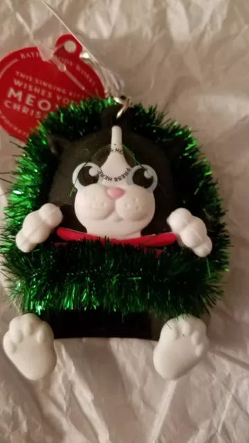 BATH AND BODY WORKS Christmas  Pocket *BAC holder CAT WREATH