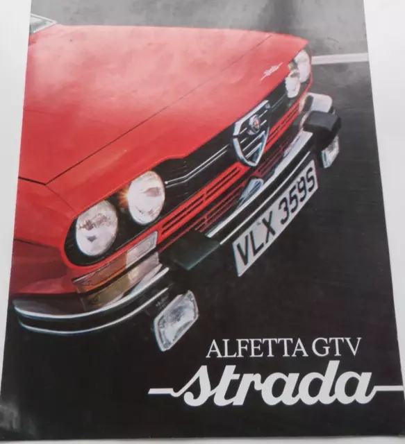 Alfa Romeo GTV Alfetta Strada UK Sales Brochure 1977 Rare Collectable