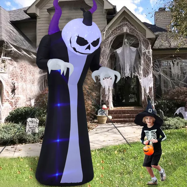 10ft Inflatable Halloween Spooky Ghost Blow-Up Outdoor Display w/ LED Light Deco