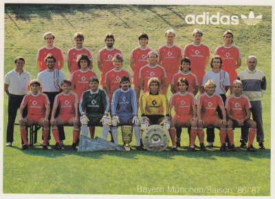 MANNSCHAFTSKARTE FC BAYERN München 198687 COMMODORE DFB 80er JAHRE