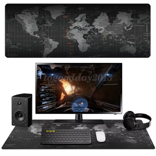 90*40/80*30 CM Non-slip World Map Design Wide Large Computer Mouse Pad Desk Mat