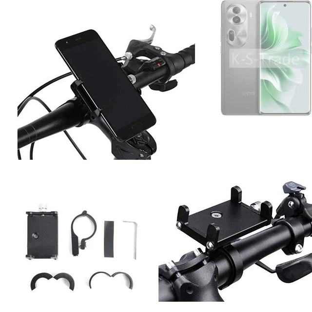 Support Vélo Pour Téléphone Portable - Compatible Oppo Reno Z SD710 - Neuf Aluminium Noir