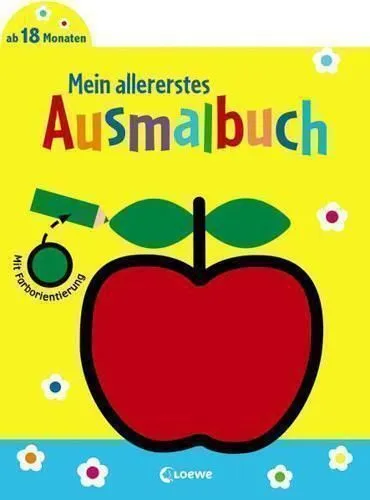Mein allererstes Ausmalbuch (Apfel): Malbuch für Kinder ab 1 Jahr / 18 Monate /