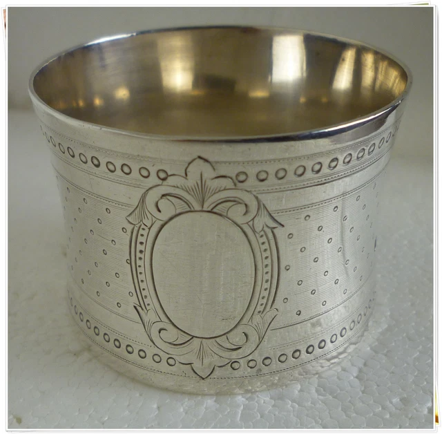 ROND DE SERVIETTE ART NOUVEAU CARTOUCHE VIERGE Poinçon MINERVE 19,94 g