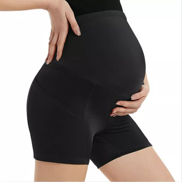 Pregnant Women Yoga Shorts High Waist Pocket Maternity Sport Pants Leggings 2