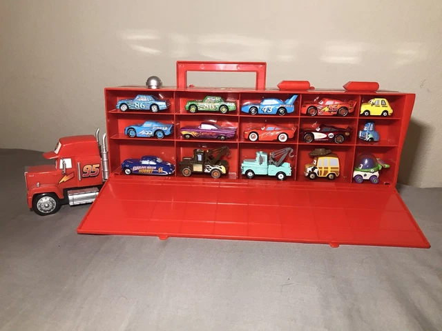 Mack truck hauler with 15 diecast cars top