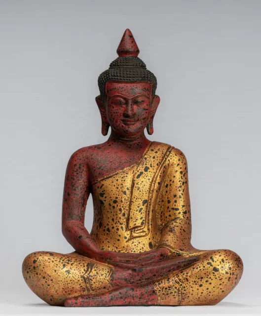 Ancien Khmer Style Bois Assis Bouddha Statue Dhyana Méditation Mudra - 41cm/16 "