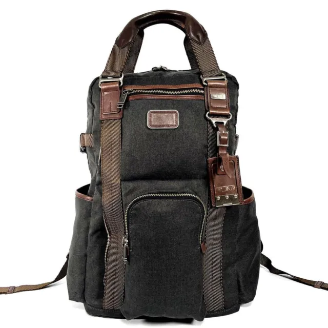 TUMI ALPHA Bravo Lejeune 2WAY Backpack/Tote ANTHRACITE, Leather/Nylon 47x32x21cm 2