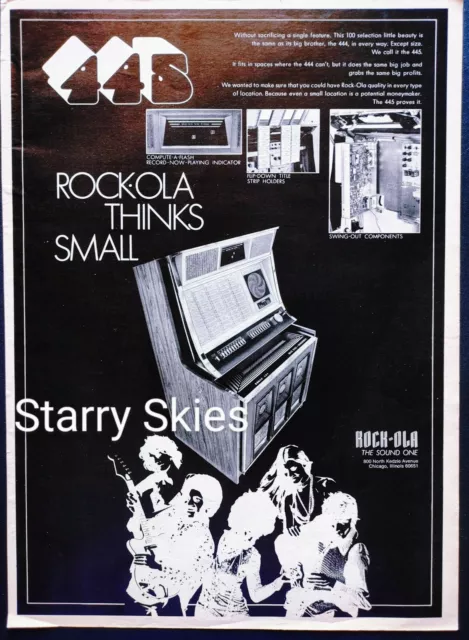 Rock-Ola 445 Thinks Small 1971 Vintage Print Ad
