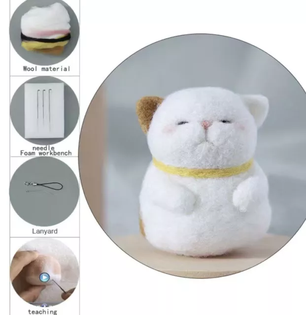 DAISO Japan Needle Felting Animal Kits (2) Bird And Pig DIY