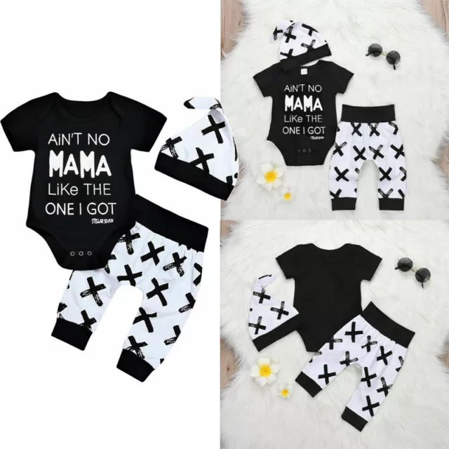 3 pz romper top pantaloni cappello tuta vestiti set abiti