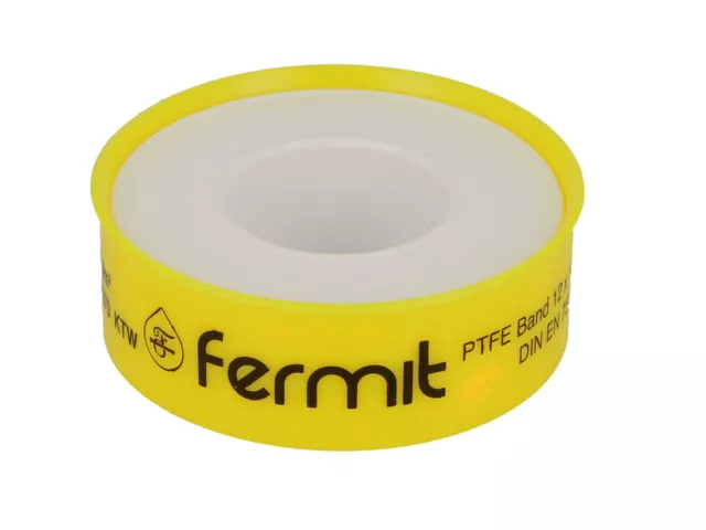 Fermit PTFE Gewindedichtband Teflonband FRp, 12 m für Heizung, Trinkwasser DVGW