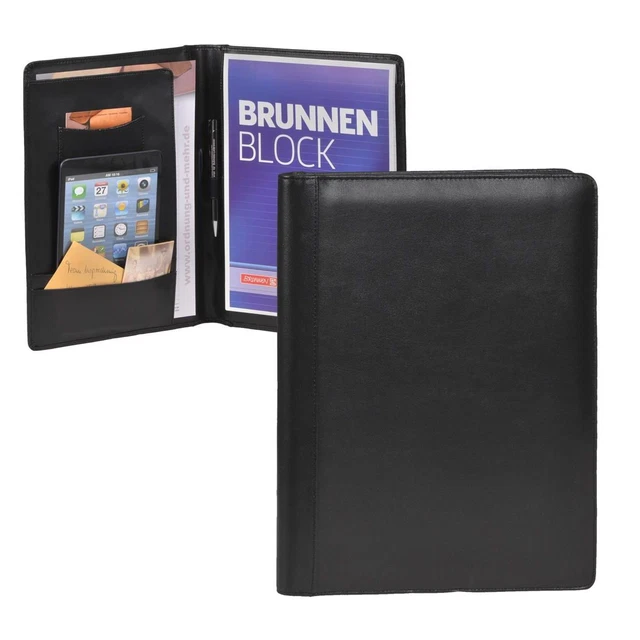 Esquire Schreibmappe A4 Leder schwarz (Business) für Meeting Tagung Notizen