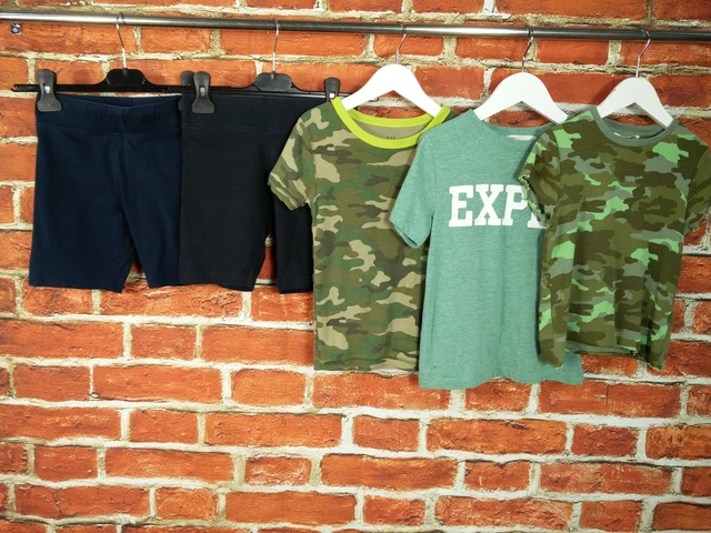 GIRLS BUNDLE AGE 7-8 YEARS GAP M&S etc CAMOUFLAGE TOP T-SHIRT SHORTS KIDS 128CM
