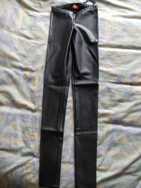 Leggings sexy moulant en faux cuir noir pour femme Vera taille XS