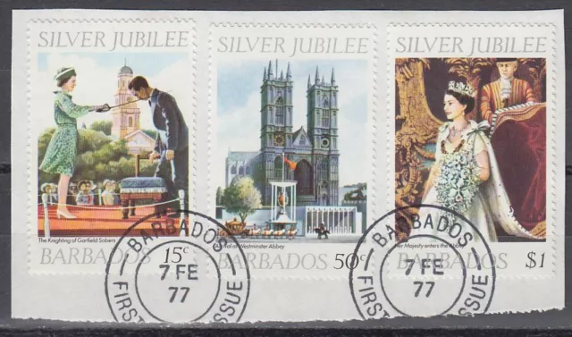 Barbados 1977 Θ Mi.417/19 Regentschaft Silver Jubilee Queen Elizabeth [sq7111]