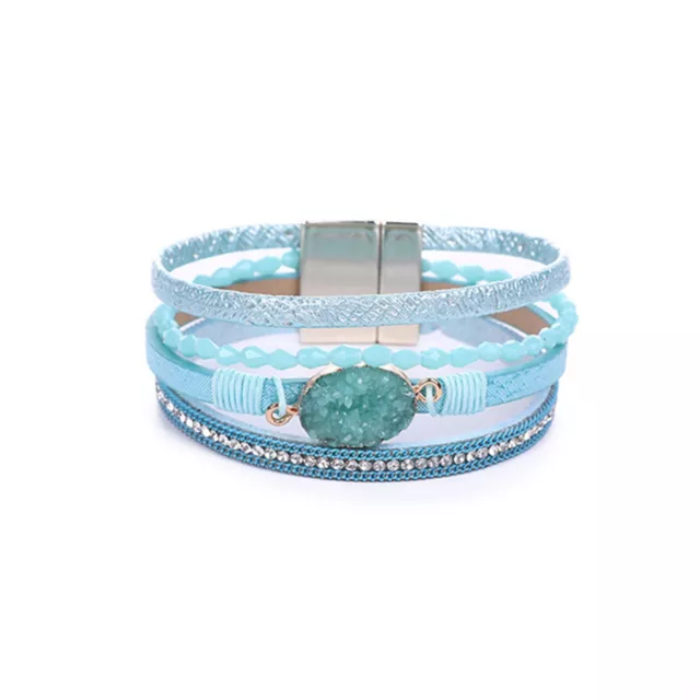 Armband mit Magnetverschluss Kristallperlen blau türkis  für Mädchen und Damen