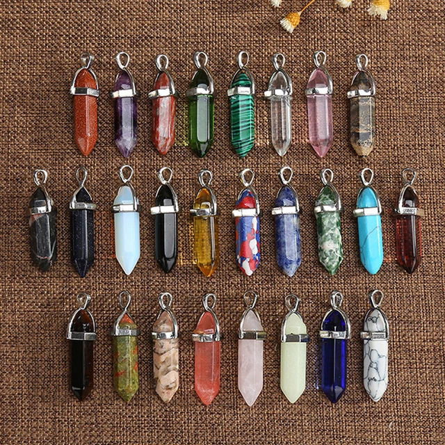 Natural Quartz Hexagonal Crystal Chakra Healing Point Pendant Necklace Jewelry